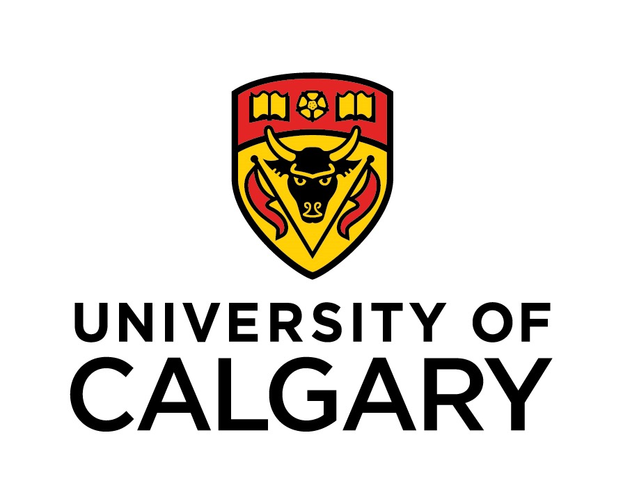 University of Calgary with a yellow and red crest