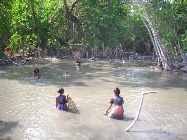 Women fishing East Timor