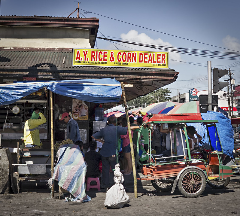 Activity outside Burgos street market Bacolod City, Philippines