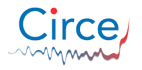 The logo for CIRCE is the word Circe with a blue and red squiggle underneath.