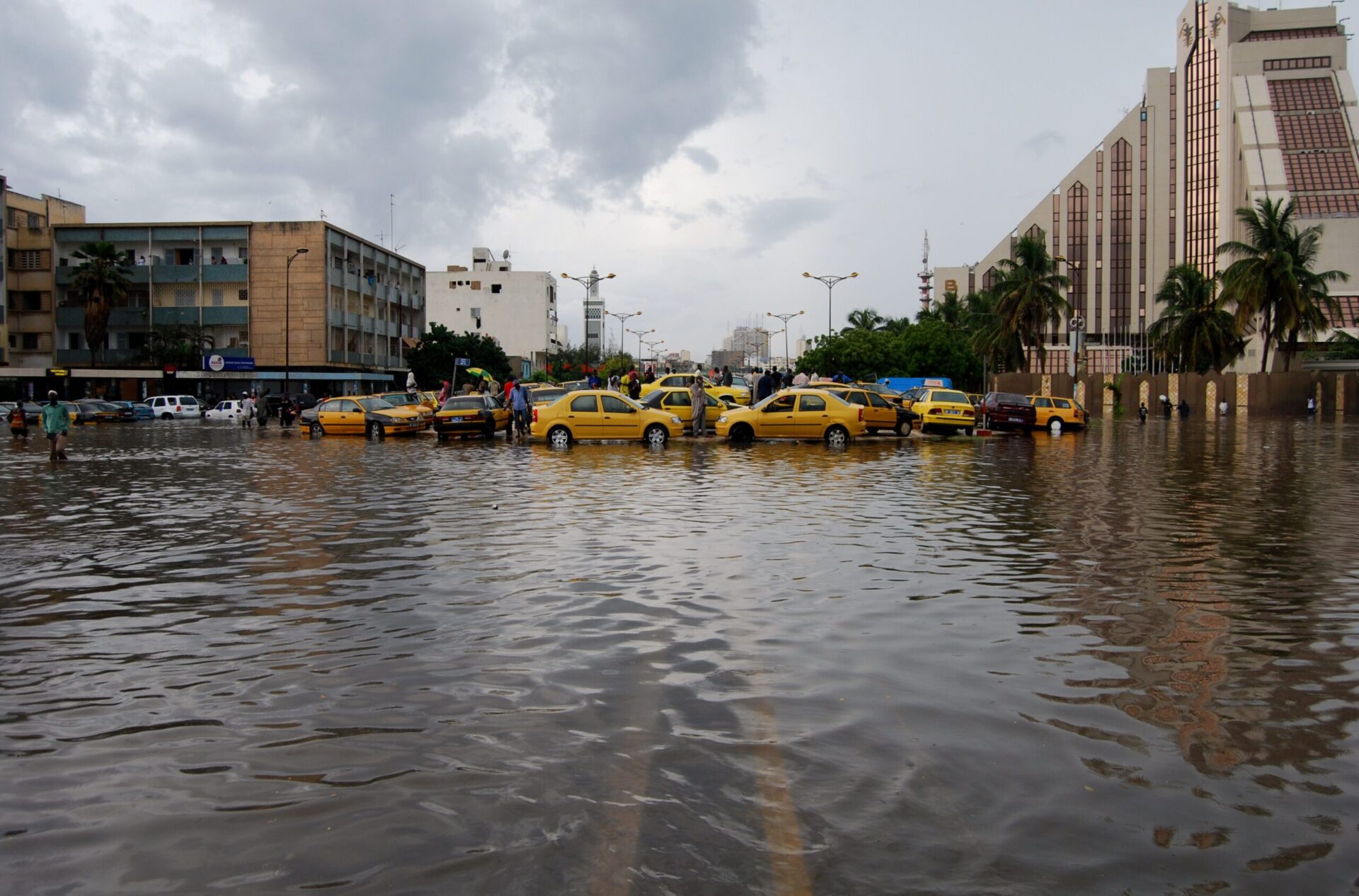 Flooded city centre