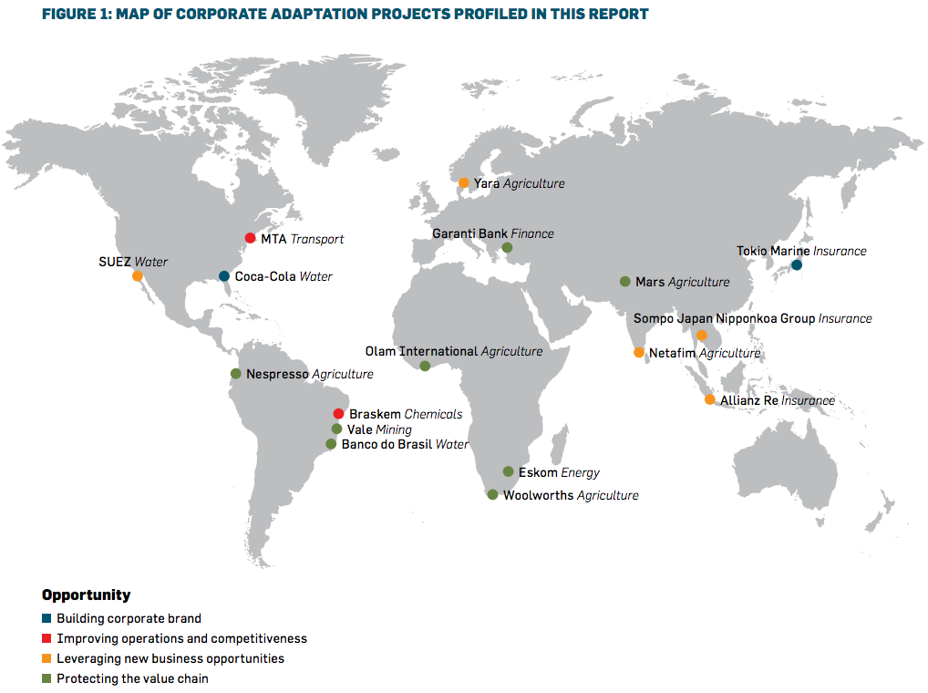 Map of Corporate Adaptation Projects and Opportunities
