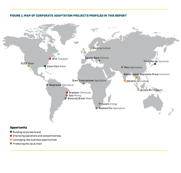 Map of Corporate Adaptation Projects and Opportunities