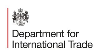 Department for International Trade in black writing below crest