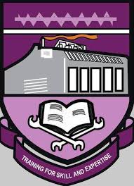 The logo is a purple badge with a book, spanners and a factory on it.