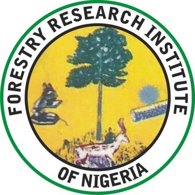 Forestry Research Institute of Nigeria with a yellow circle and a tree and deer in the middle
