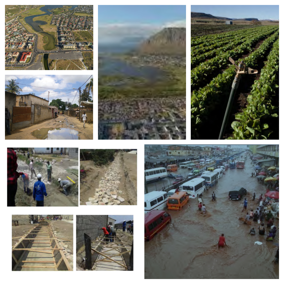 Images of climate problems and solutions in Africa.