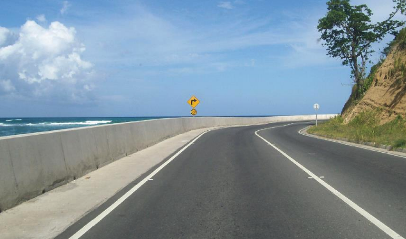 National Works Agency, 2010; a completed section of Segment 3 - Northern Coastal Highway Improvement Project.