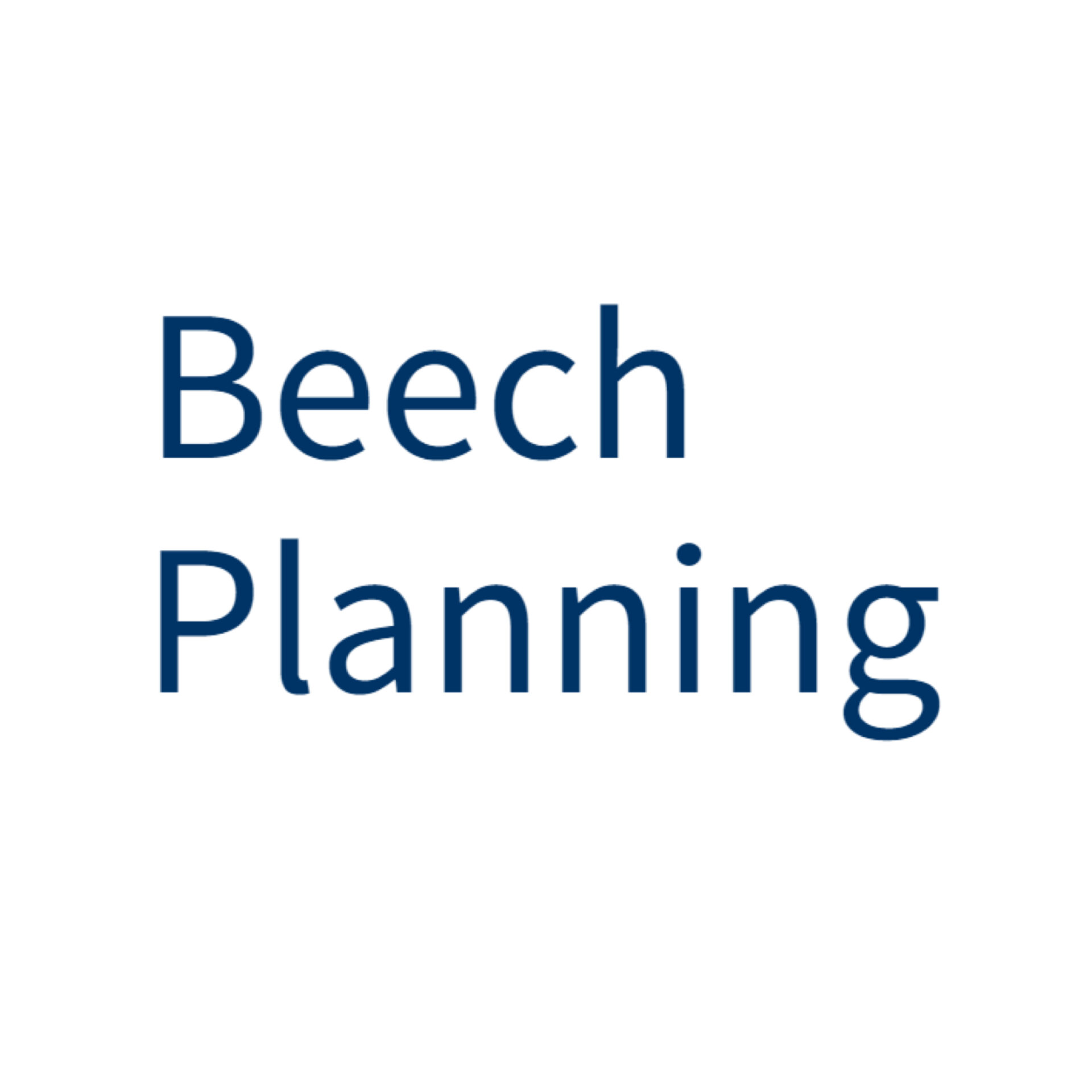 Beech Planning logo is text of the name.