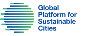 Green and blue circle next to the words Global Platform for Sustainable Cities
