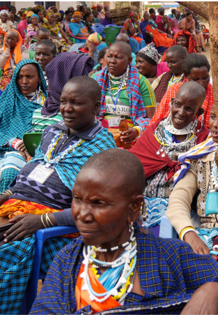 African women gathered for a meeting.