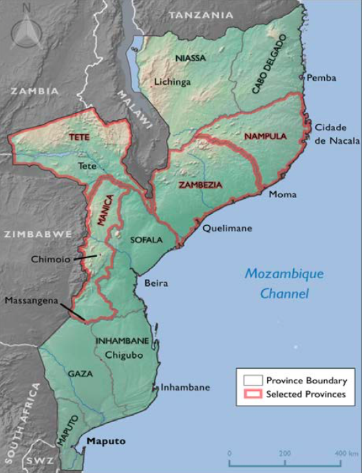 map of mozambique