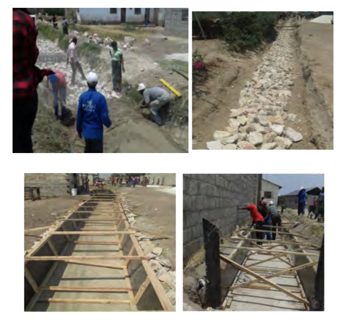 Excavation and concrete lining of the drainage. Pictures provided by: People’s Process on Housing and Poverty in Zambia.