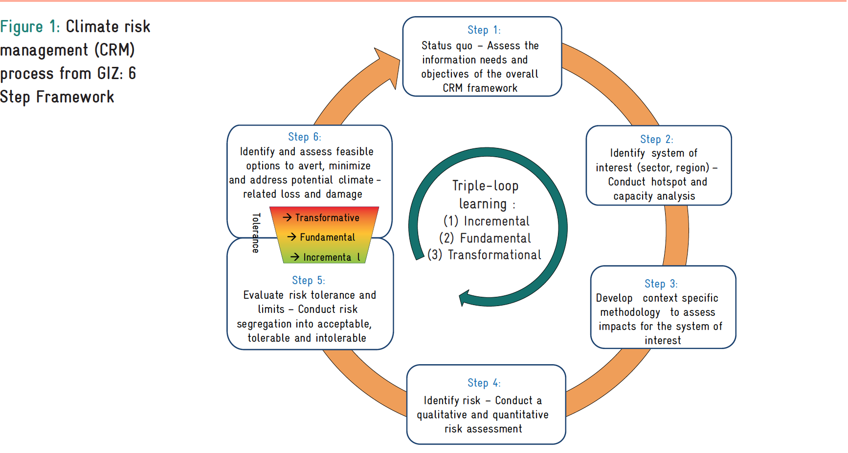 An image of a diagram explaining the Climate Risk Management process from GIZ