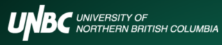 The words 'UNBC: University of Northern British Columbia' on a dark green background