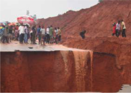 Soil erosion due to heavy rainfall in Nigeria