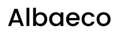 The logo is the word Albaeco in a simple black font.