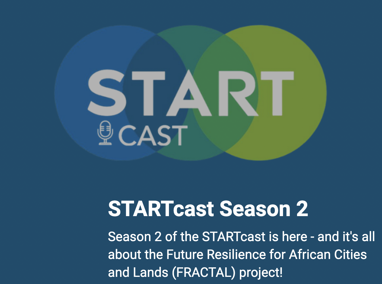 START Cast logo, consisting of three overlapping circles in varying shades of blue and green.