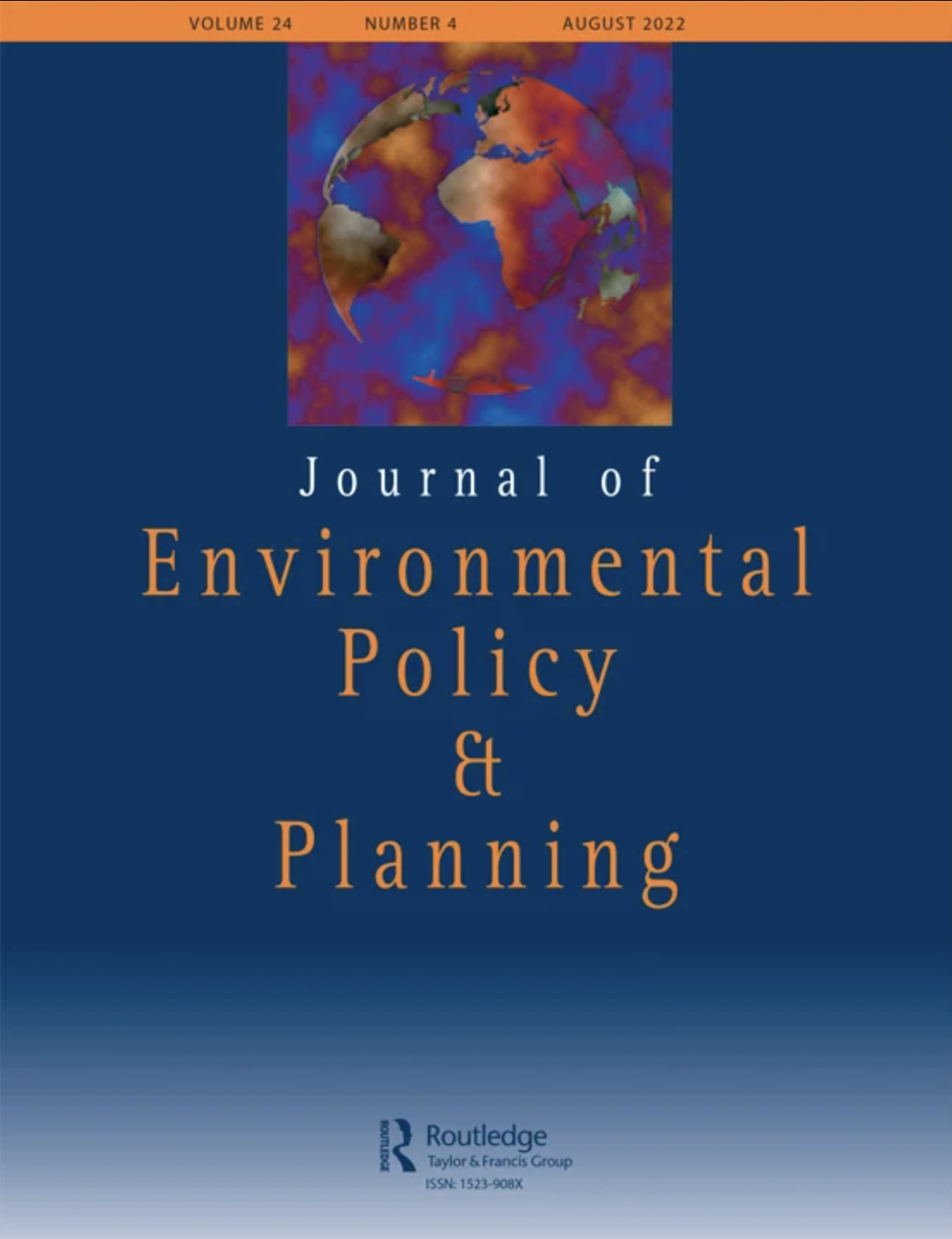 Journal of Environmental Policy & Planning Front Cover