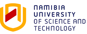 Yellow and red logo next to the words Namibia University of Science and Technology