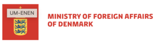 a coat of arms with the words ministry of foriegn affairs of denmark