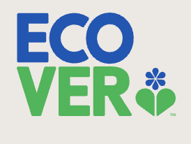 ECO in blue above VER in green with a flower