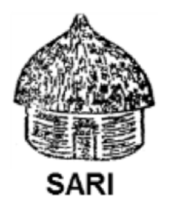 A hut in black with the word SARI below