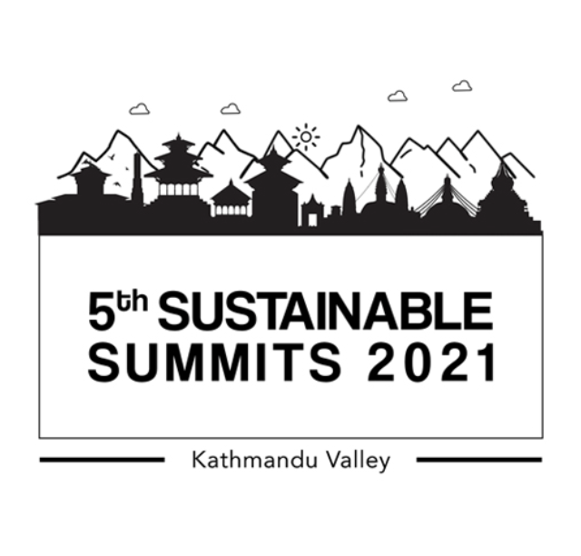 5th Sustainable Summits 2021 with black and white mountains
