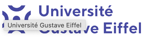 purple curving shapes next to the words université gustave eiffel