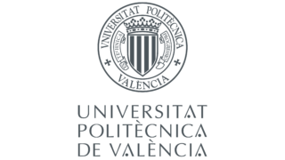 The logo is a ring with the words "Universitat Politecnica de Valencia". Within that there is a badge with stripes on it.
